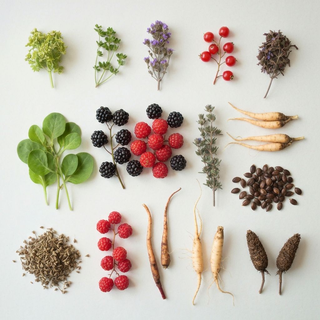 Saisonale Ernte von Kräutern und Pflanzen